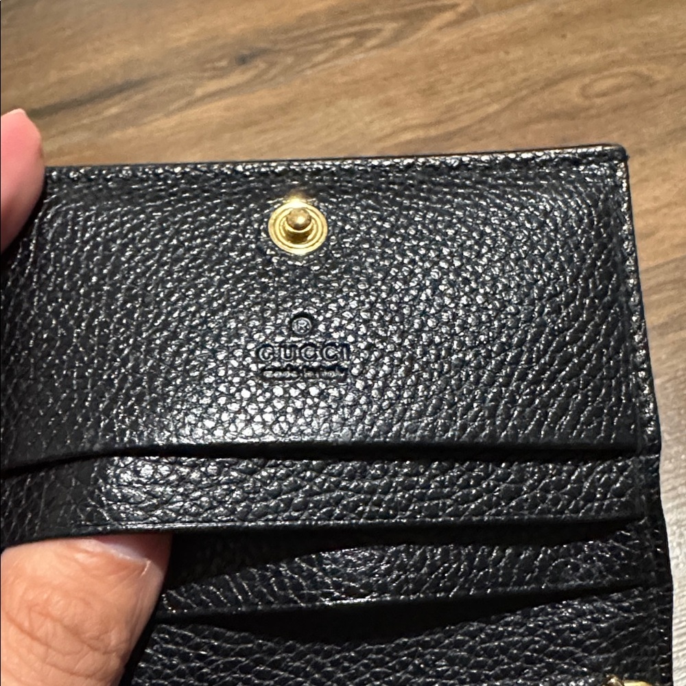 Gucci Horsebit Black Leather Chain Wallet Gold Chain Crossbody Wallet on Chain - Picture 4 of 7